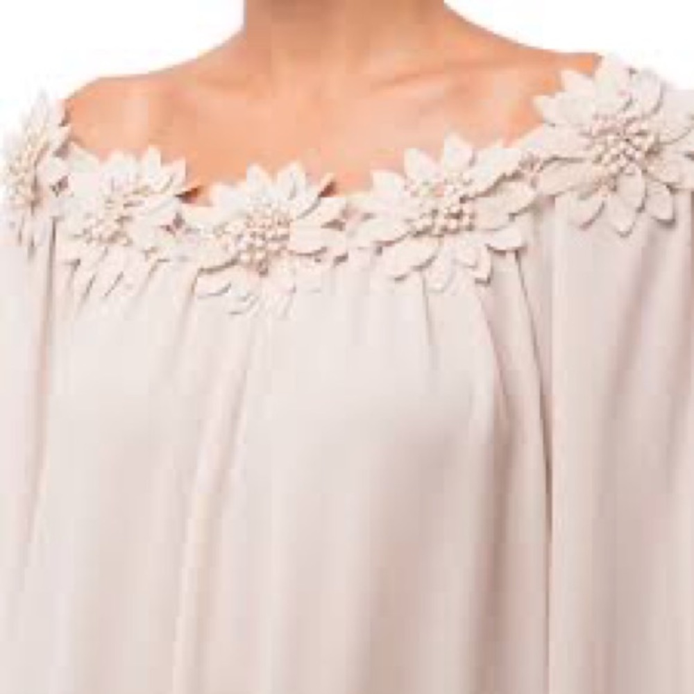 Joseph Ribkoff Champagne off the shoulder blouse - Picture 2 of 11